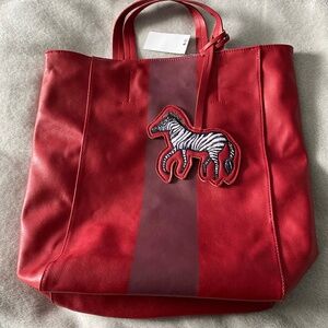 - Saks Fifth Avenue Tote Bag With Embroidery Pendant New
